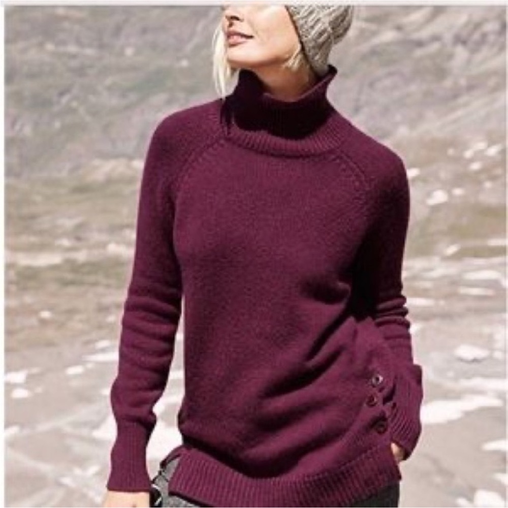 Garnet Hill Side Button cashmere sweater